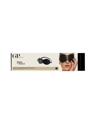 Guilty Pleasure Beacon Braided Blindfold - opaska BDSM z wegańską skórą PU, maski, luksusowe zabawki