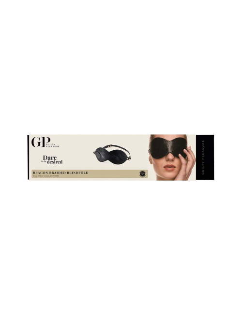 Guilty Pleasure Beacon Braided Blindfold - opaska BDSM z wegańską skórą PU, maski, luksusowe zabawki