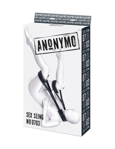 Anonymo fixing sling, PU leather, black, 145 cm