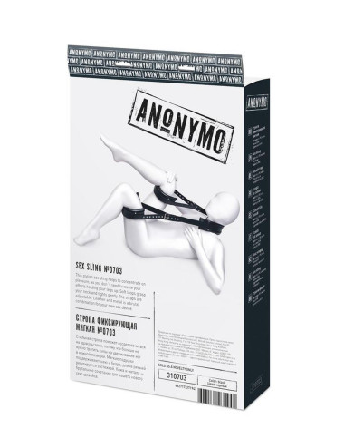 Anonymo fixing sling, PU leather, black, 145 cm