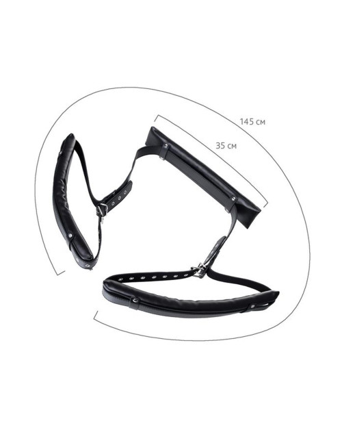 Anonymo fixing sling, PU leather, black, 145 cm