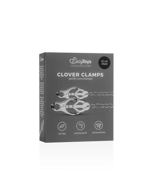 Stymulator Sutków Clover – Klipsy na Sutki z Łańcuchem, BDSM Zabawki