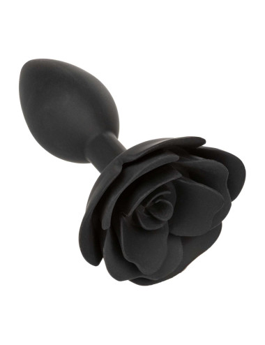 Large Rose Anal Plug Black
