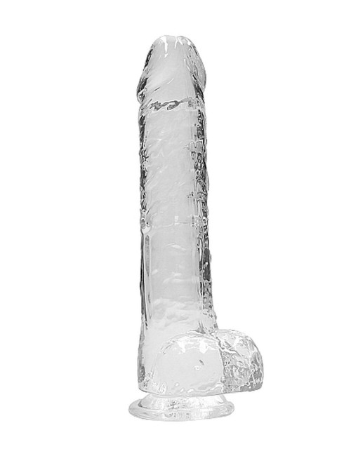 RealRock Realistyczny Dildo Transparentny z Jajami 23 cm