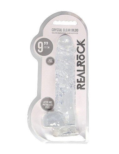 9 / 23 cm Realistic Dildo With Balls - Transparent
