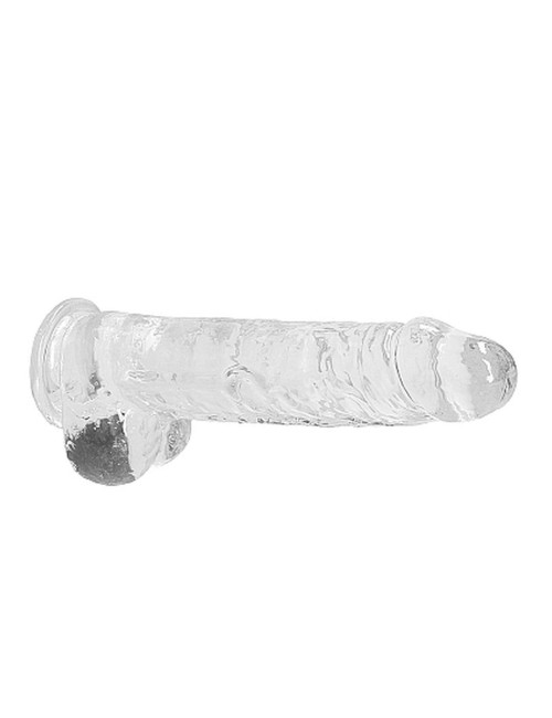 RealRock Realistyczny Dildo Transparentny z Jajami 23 cm