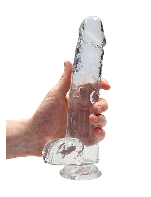 RealRock Realistyczny Dildo Transparentny z Jajami 23 cm