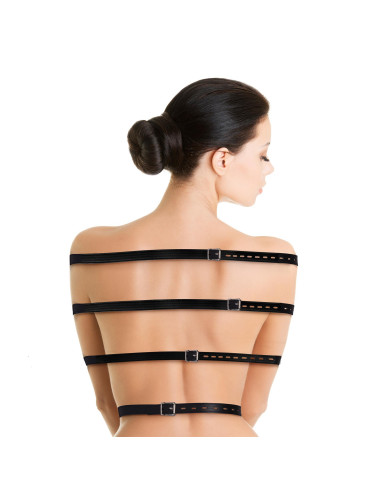 Ouch! Full Body Bondage Belts Czarne Pasy Krępujące