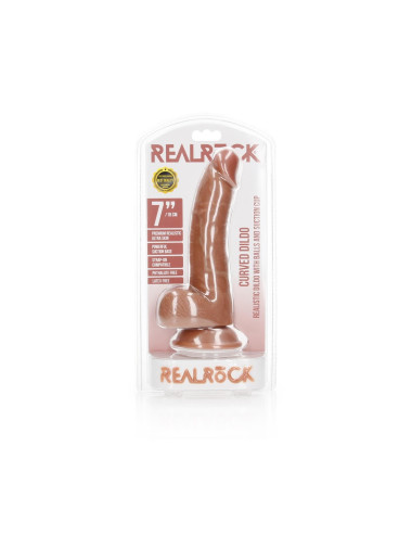 Curved Realistic Dildo  Balls  Suction Cup - 7/ 18 cm