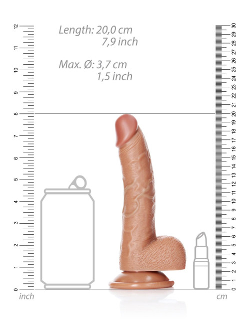 RealRock Realistyczne Dildo z Jajami i Przyssawką 18 cm