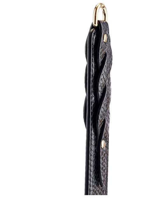 Guilty Pleasure Phantom Braided Paddle - Packa BDSM z plecionnym uchwytem, łaskotki piórka, zabawki erotyczne
