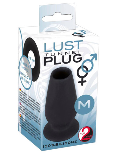 Plug analny silikonowy Tunnel M – z korkiem, 10 cm