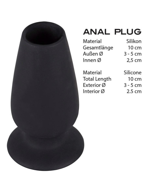 Plug analny silikonowy Tunnel M – z korkiem, 10 cm