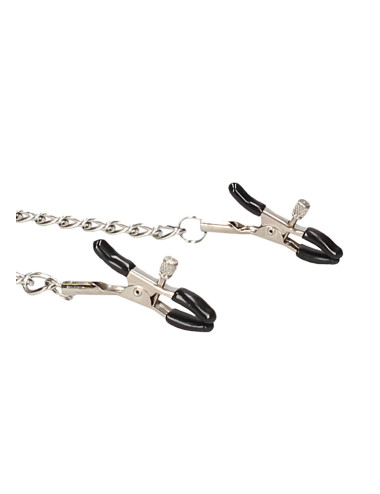 Velcro Collar With Nipple Clamps - With Adjustable Straps