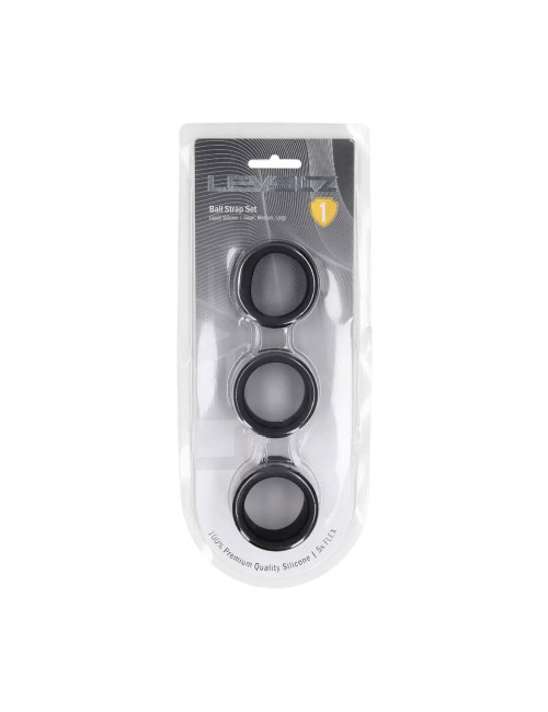 Zestaw 3 silikonowych kul analnych Levelz S/M/L Black
