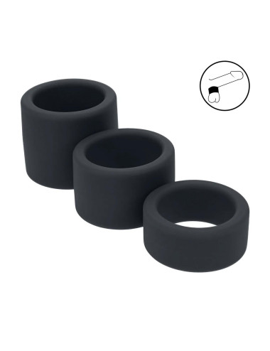 Liquid Silicone Ball Strap Set of 3 - S/M/L - Black