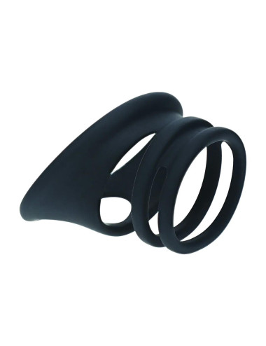Silicone Cock and Ball Ring Set of 4 - Black
