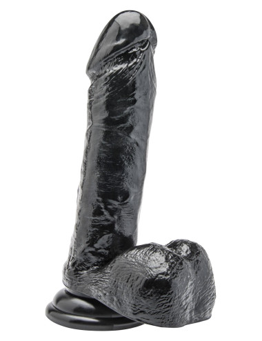 Realistyczny Dildo 7 cali z Kulkami – Czarny | Zabawki Realistyczne Dildo