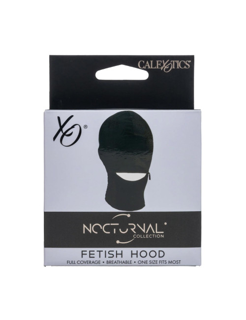 Maska BDSM Fetish Hood - Maska na glowe z zapieciem na usta, oczy w ciemnosci