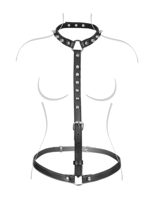 SEXY BUST HARNESS WITH SPIKES