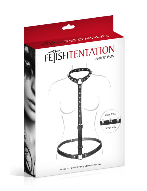 SEXY BUST HARNESS WITH SPIKES