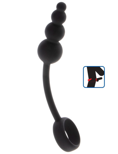 Anal Snake Plug & Penis Ring Black