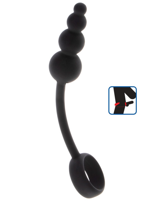 ToyJoy Anal Snake Plug & Penis Ring - Czarny Zestaw Erotyczny