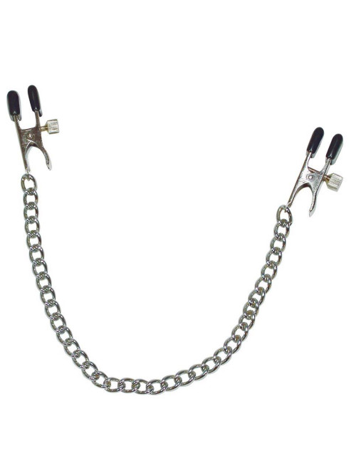 Fetish Collection Boob Chain + Nipple Clamps SX - łańcuszek na piersi