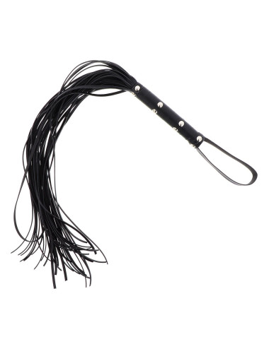 Long Studded Flogger Whip Black
