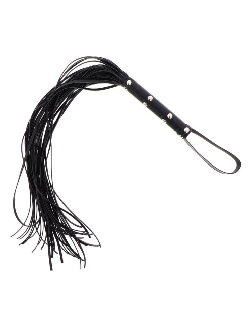Long Studded Flogger Whip Black