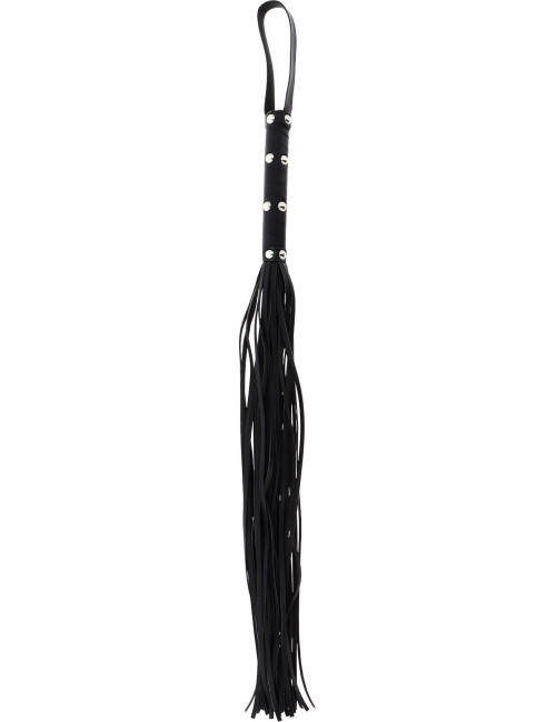 Long Studded Flogger Whip Black