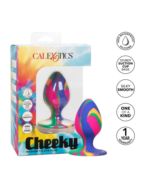 Calexotics Kolorowy Kork Analny Cheeky Medium Tie-Dye