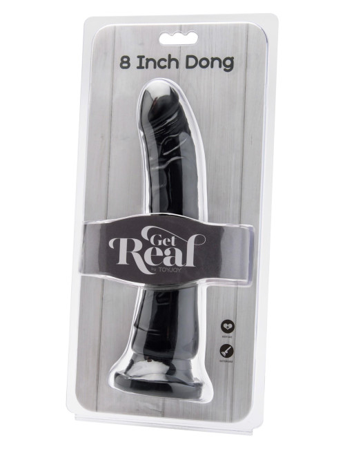 Dong 8 inch Black - Realistyczne Dildo, Zabawki erotyczne (Phthalate Free PVC)