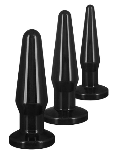 Best Butt Buddies Black - Zestaw plugów analnych 3 rozmiary, bezpieczny dla ciała