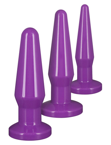 Best Butt Buddies Purple - Zestaw plugów analnych, zabawki analne, bezpieczny PVC