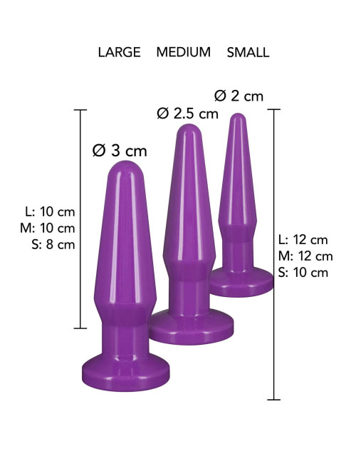 ToyJoy Best Butt Buddies Zestaw Plugów Analnych Fioletowe 3 Szt.