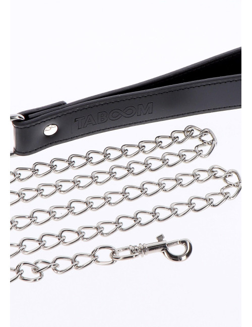 Chain Leash Black – Kagańce BDSM, Wiązania, Zabawki dla Par – Vegan PU Leather, 100 cm