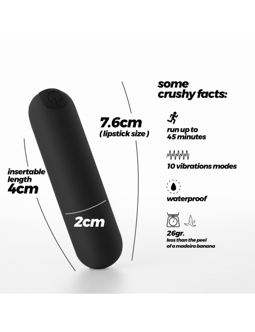 CRUSHIOUS IMOAN RECHARGEABLE VIBRATING BULLET BLACK
