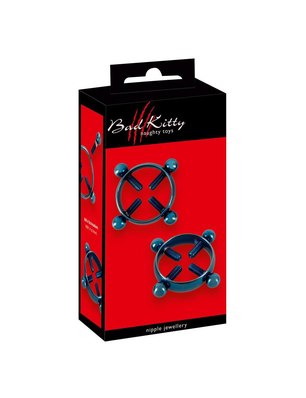 Bad Kitty Biżuteria do Sutków Nipple Jewellery Black