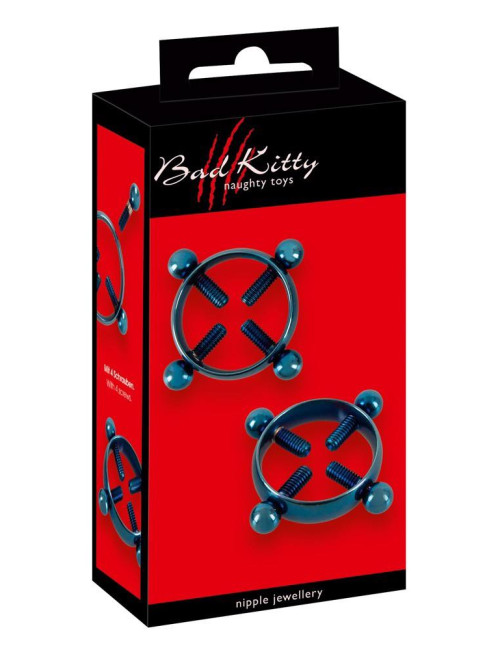 Bad Kitty Biżuteria do Sutków Nipple Jewellery Black