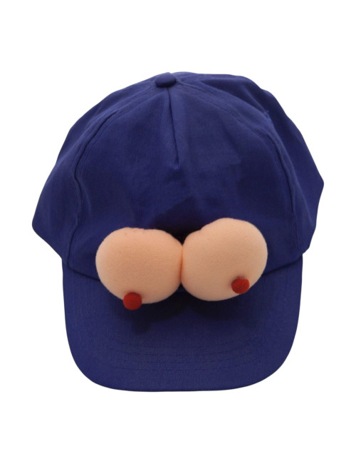 Kinky Pleasure - DS003 - Cap With Breasts - Blue - One Size