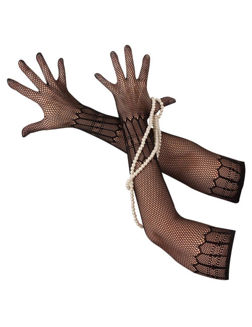 Cottelli Accessories Czarne Rękawiczki z Siateczki S-L