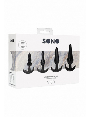 NO. 80 - 4-Piece Butt Plug Set - Black