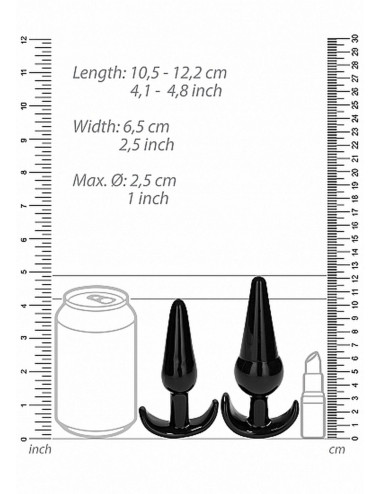 NO. 80 - 4-Piece Butt Plug Set - Black
