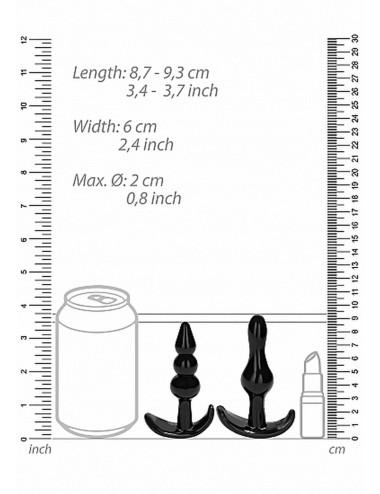 NO. 80 - 4-Piece Butt Plug Set - Black