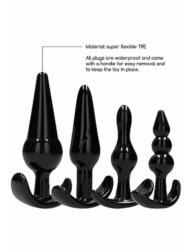 NO. 80 - 4-Piece Butt Plug Set - Black