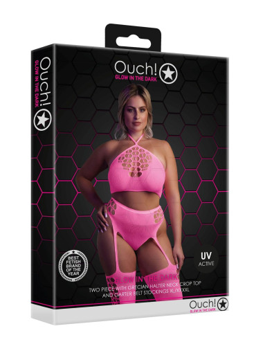 Two Piece with Crop Top and Stockings  XL/XXXXL