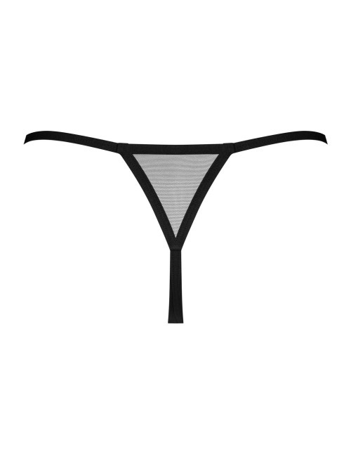 Obsessive Novenes Stringi Otwarte XL/2XL z fioletowymi paskami