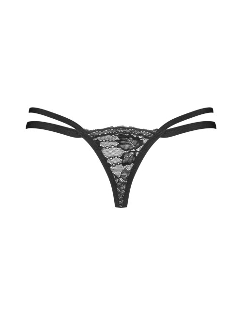 Obsessive Nutris Czarne stringi otwarte M/L