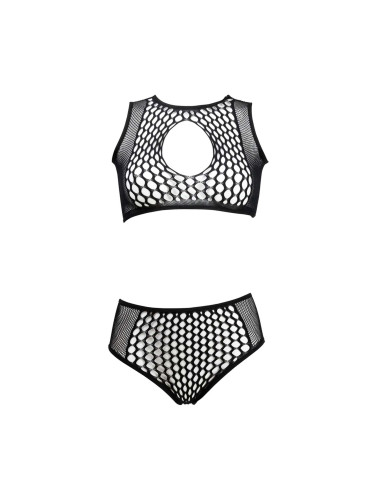 Duo Net Key-Hole Bra Set - One Size